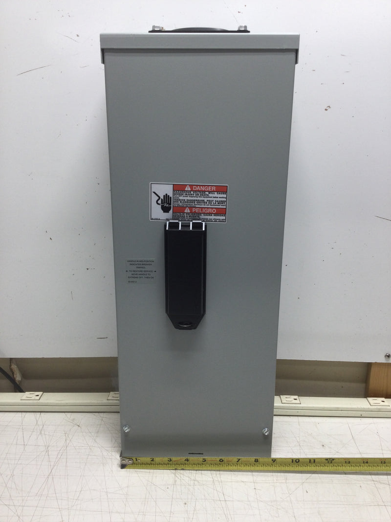 Eaton ECCVH100R 2-Pole Outdoor Front Operable Circuit Breaker Enclosure 240 VAC with CCVH2100 100 Amp Breaker