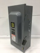 Square D D323N General Duty Indoor Fused 100 Amp 240 VAC Disconnect Switch