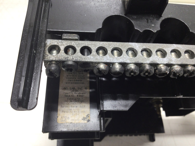 Square D QO140M200 200 Amp 20 Space/40 Circuit 120/240 VAC Load Center Guts Only 9.5" X 21"