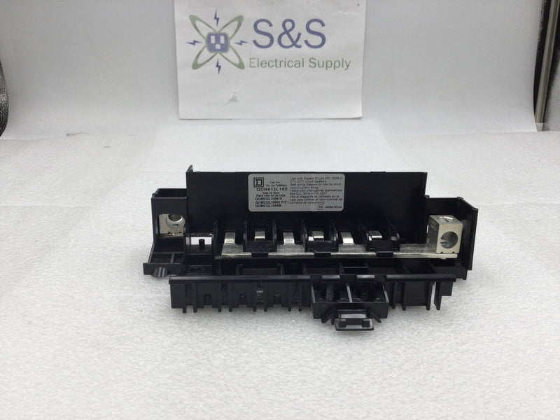 Square D QON612L100 6 Space-12 Circuit 100A 120/240V MLO Type QOB Breaker Base Only 8" X 5"