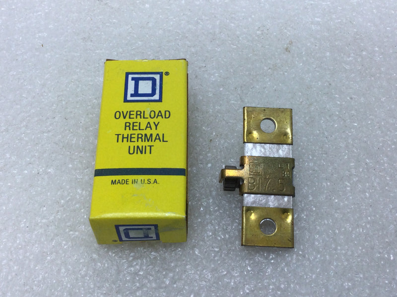 Square D B17.5 Overload Heater Relay Thermal Unit type B