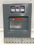 Square D HOM6-12L100 100 Amp 6 Space 120/240V Dead Front Only 12 7/8" x 9 1/8"