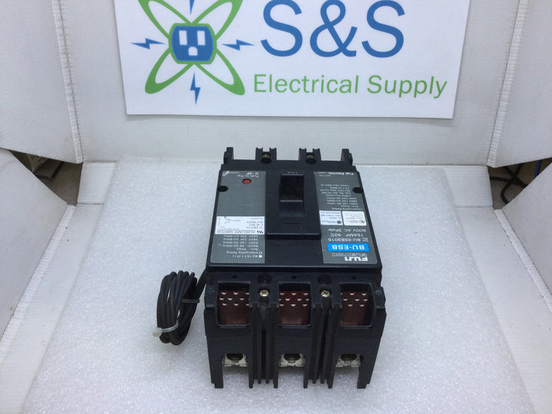FUJI Electric BU-ESB3015 Circuit Breaker/Auxiliary Switch 15 Amp 3-Phase 600V