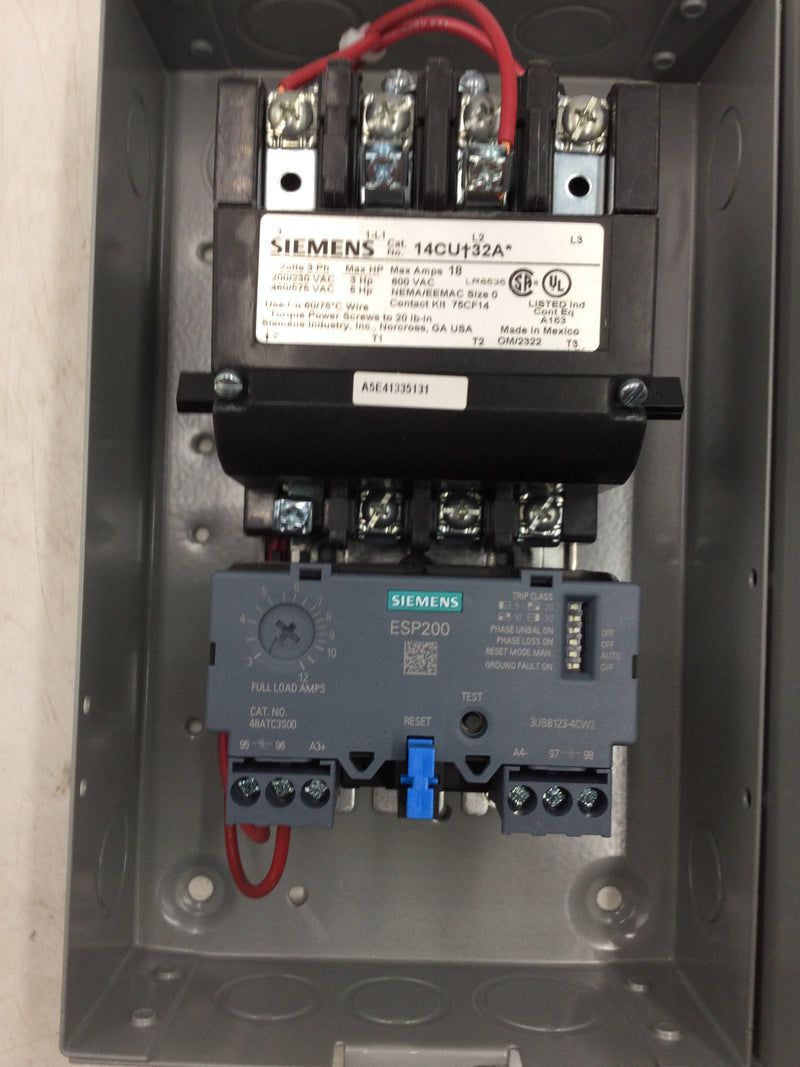 Siemens 14CUC32BA 3 Phase 120/240v 60hz NEMA 1 Motor Starter