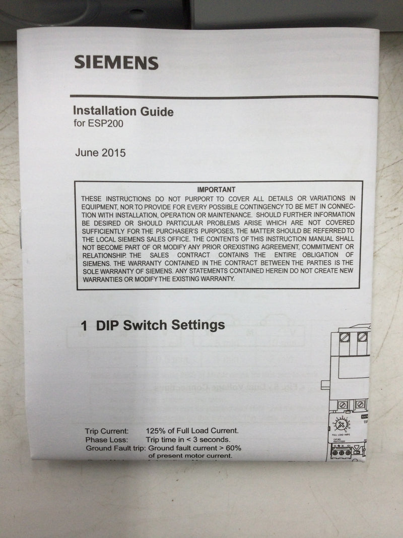 Siemens 14CUC32BA 3 Phase 120/240v 60hz NEMA 1 Motor Starter
