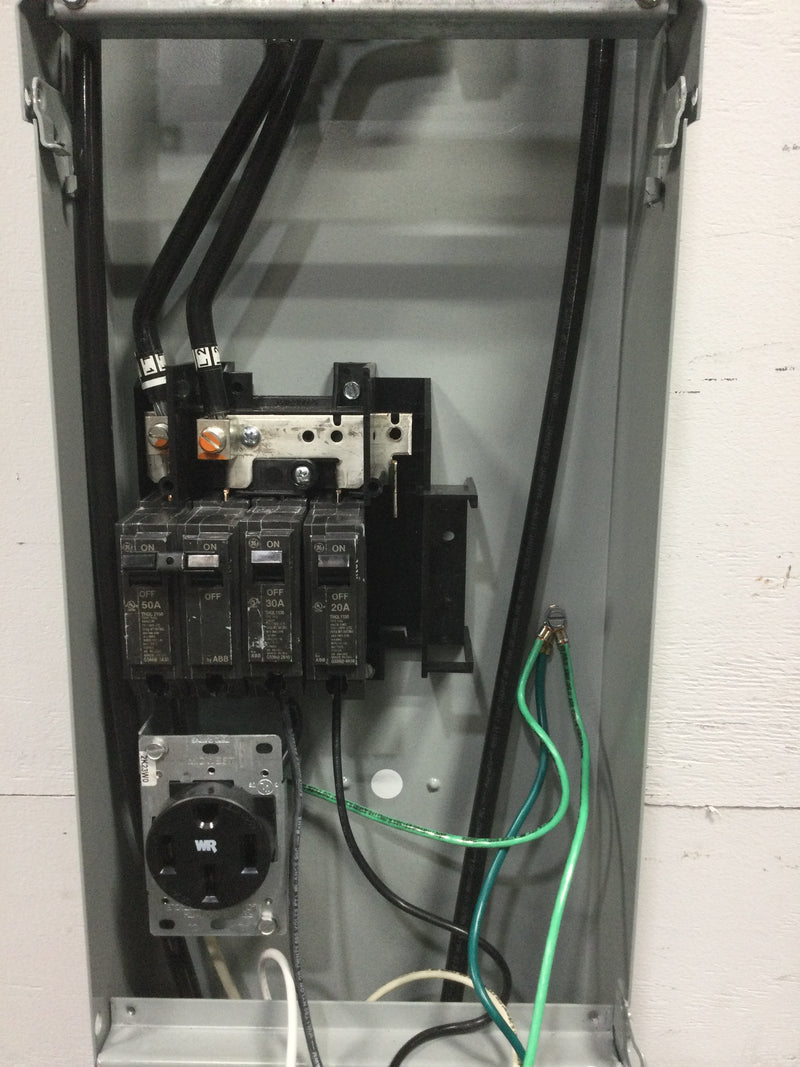 GE General Electric GE1LM532ES MOD. 2 RV Earth Burial Pedestal with 100 Amp and 50 AMP and 30 Amp RV Receptacles and a 20 Amp GFCI Receptacles