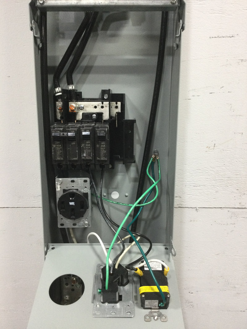 GE General Electric GE1LM532ES MOD. 2 RV Earth Burial Pedestal with 100 Amp and 50 AMP and 30 Amp RV Receptacles and a 20 Amp GFCI Receptacles