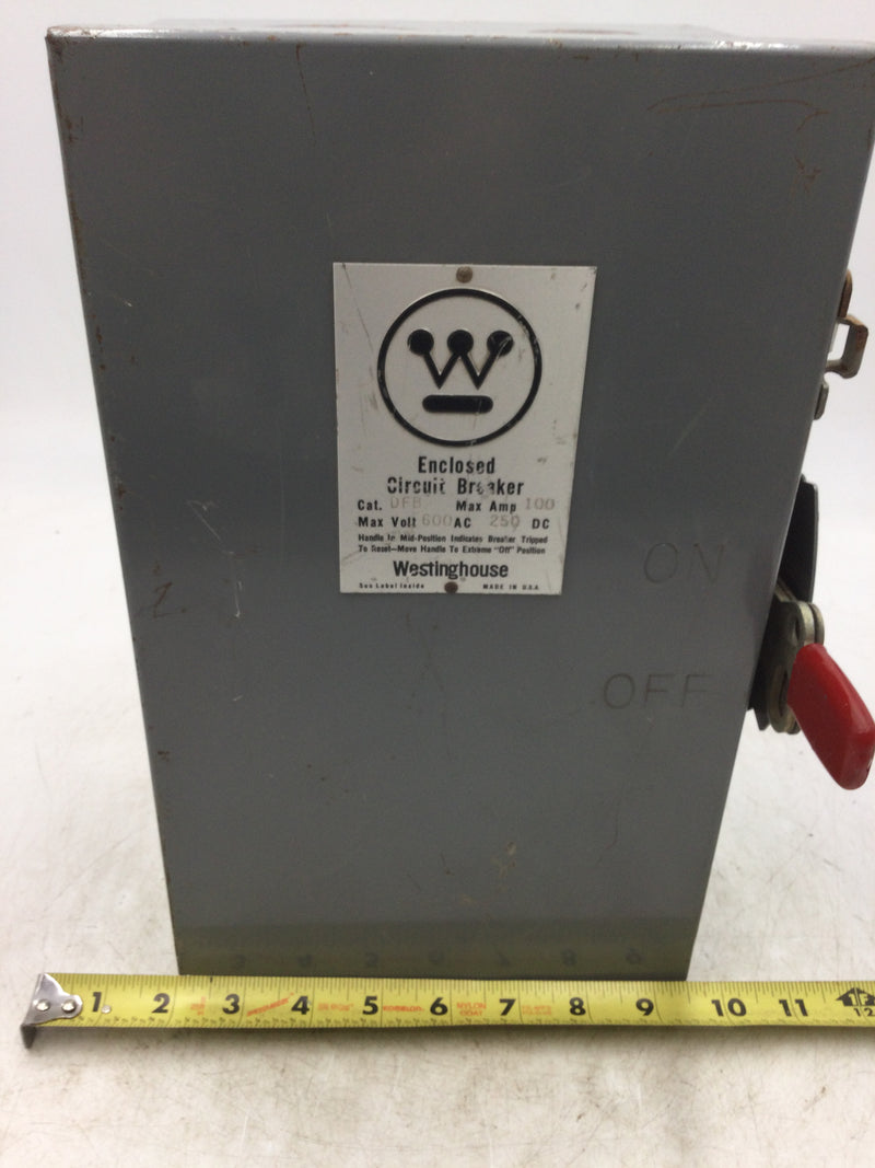 Westinghouse 100 Amp Disconnect DFB 600v