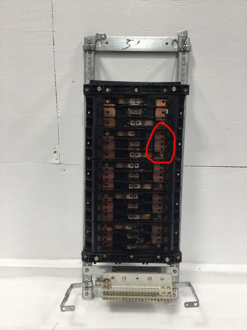 GE General Electric THQB Series 225 Amp 3 Phase 30 Space Main Lug Load Center Guts Only 10" X 26"
