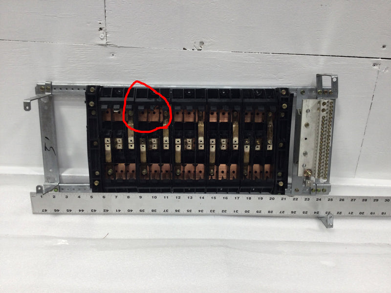 GE General Electric THQB Series 225 Amp 3 Phase 30 Space Main Lug Load Center Guts Only 10" X 26"