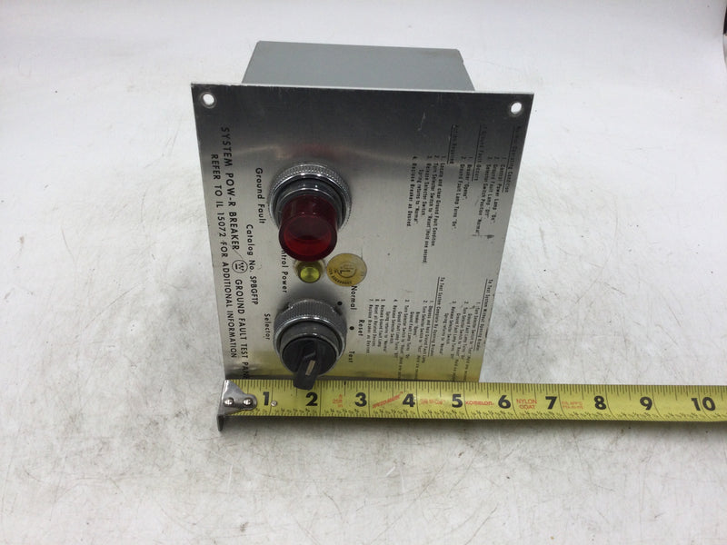 Westinghouse SPBGFTP System Pow-R Breaker Ground Fault Test Panel 120V 50/60Hz Control Power