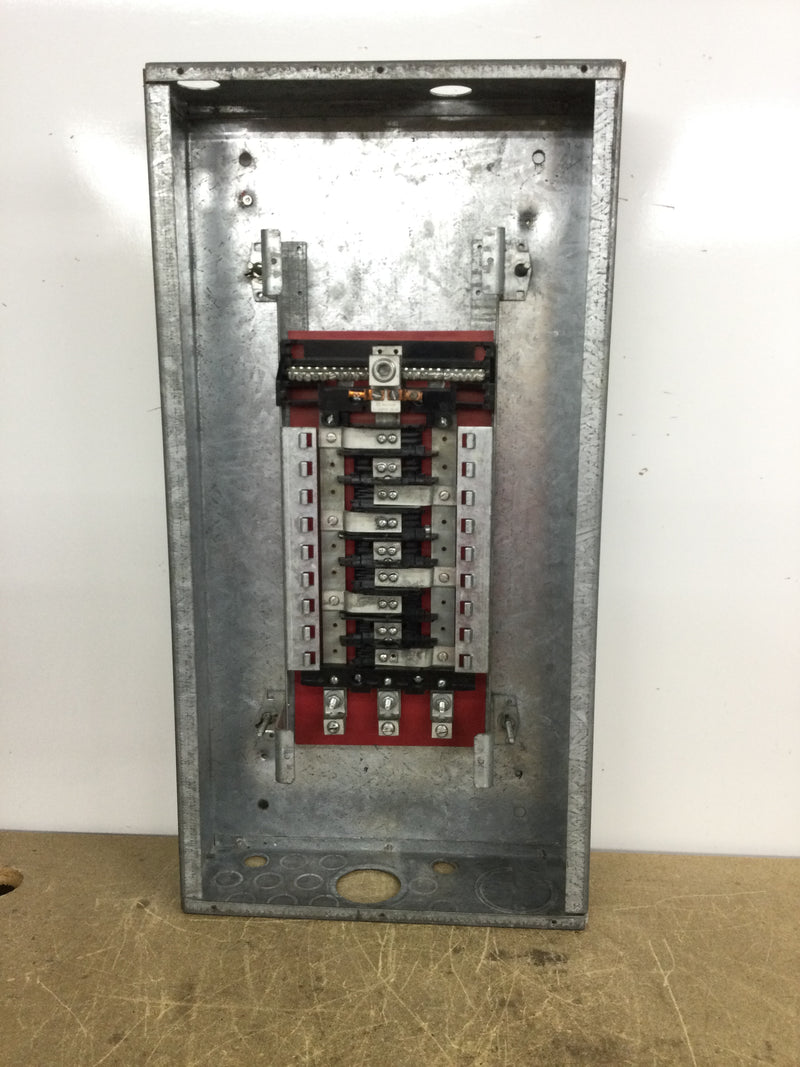 General Electric 100 Amp 9 Space/18 Circuit 120/208 VAC 3 Phase 4 Wire Panelboard Enclosure Type NLAB Dead Front 14" X 28"