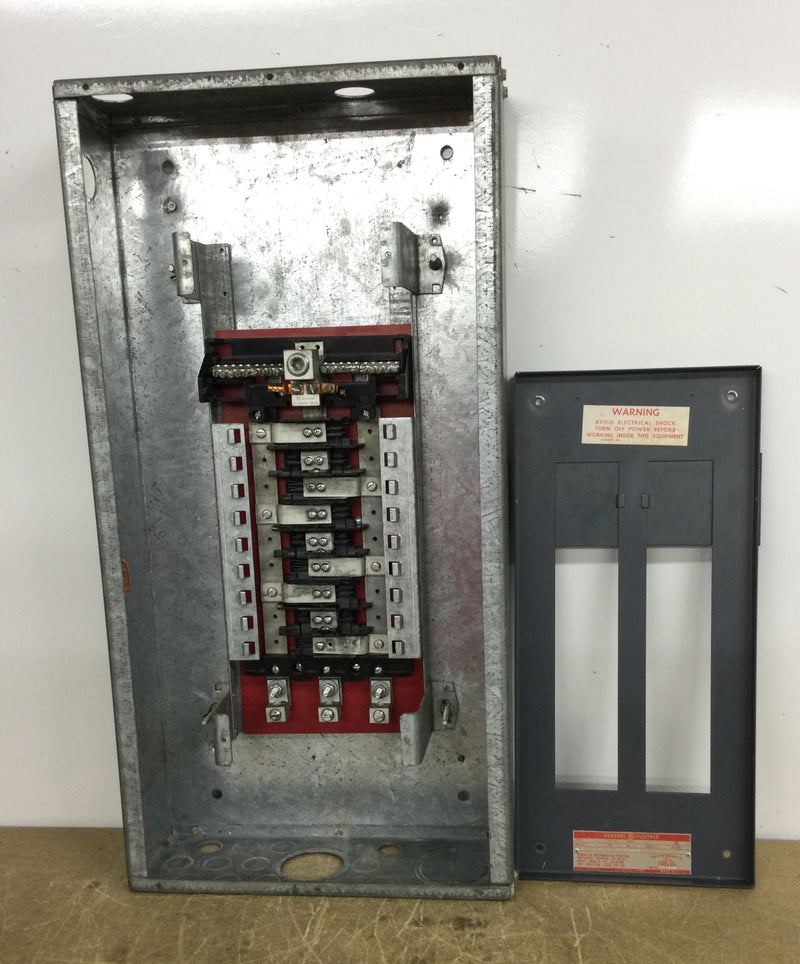 General Electric 100 Amp 9 Space/18 Circuit 120/208 VAC 3 Phase 4 Wire Panelboard Enclosure Type NLAB Dead Front 14" X 28"