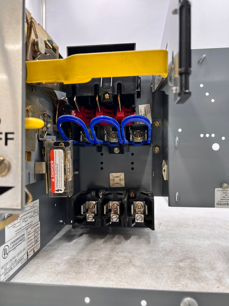 Square D HU100-3MC5 Model 5 MCC Size 1 Motor Replacement Fused Disconnect Switch