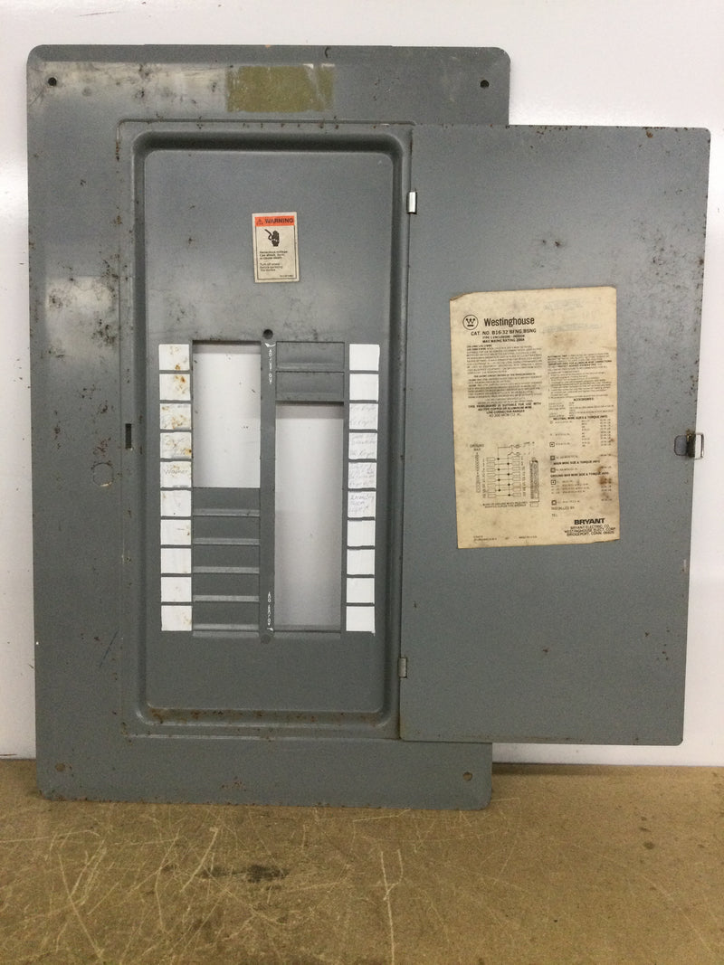 Westinghouse B16-32 BFNG, BSNG 200 Amp 120/240V 1 Phase 3 Wire 32 Space Panelboard Cover/Door 25 1/4" x 15.5"