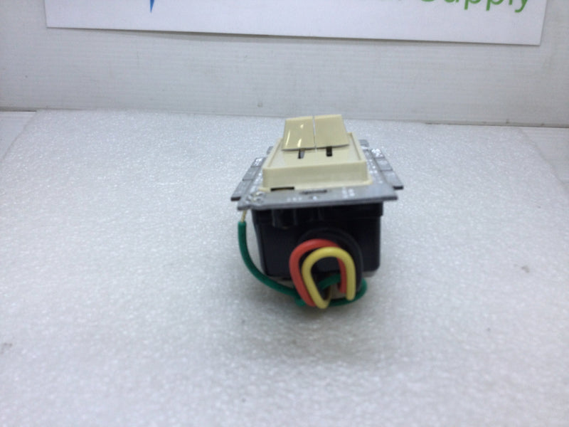 Lutron S2-LFSQ-IV Ivory Dual Single Pole Slide Dimmer Switch 300w/Fan Control