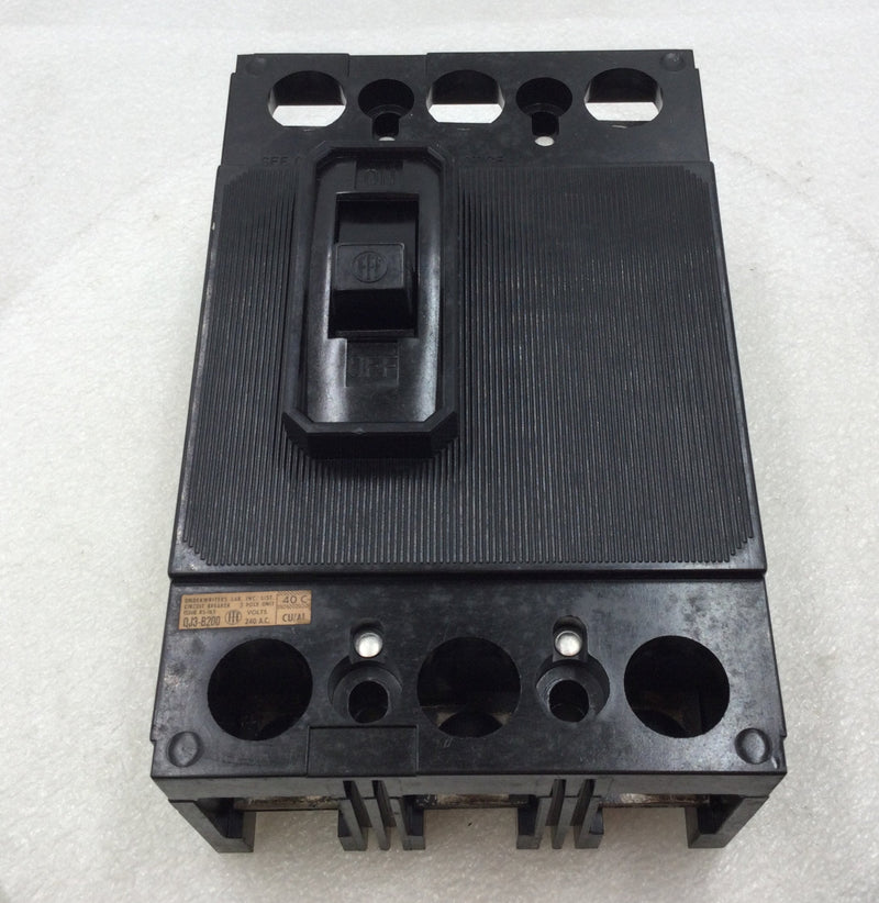 ITE QJ3-B200 200 Amp 3 Pole 120/240V Circuit Breaker - Missing Lugs(One Side)