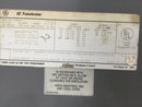 GE Transformer 9T23B2671 Type QL, 25 kVA, 60 Hz, 1 PH, 5.7% IMP, 40C Ambient, 150C Rise, 220C System NEMA Class AA Dry Type Transformer