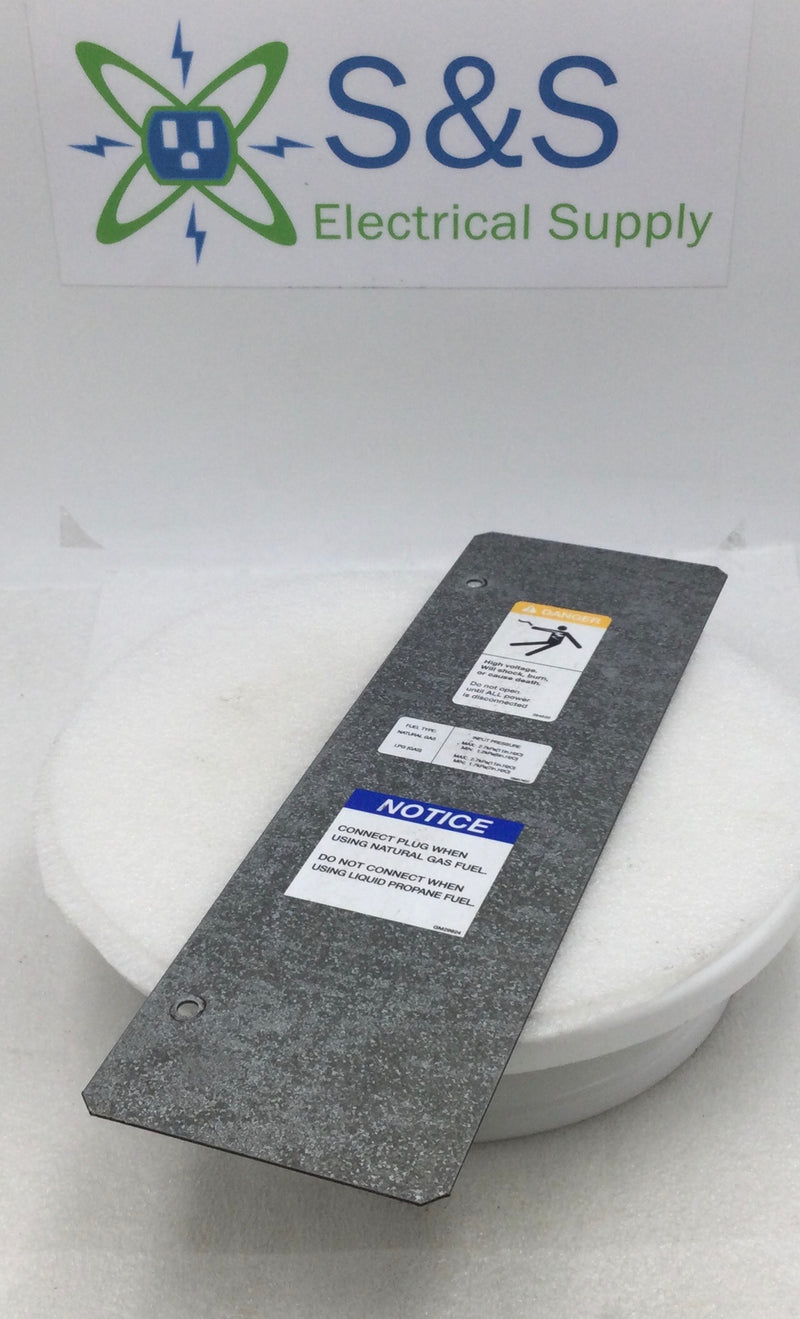 Kohler 20RESA 20kW 75 Amp 1 Phase 120/240V Panel Cover 14 5/8" x 4 1/2"