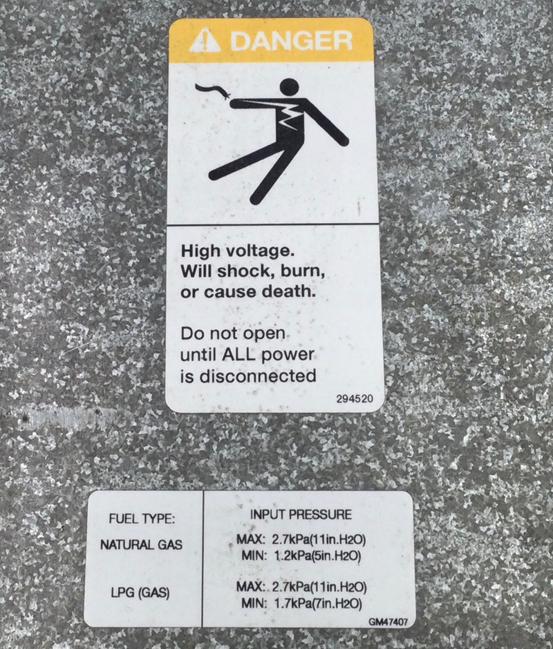 Kohler 20RESA 20kW 75 Amp 1 Phase 120/240V Panel Cover 14 5/8" x 4 1/2"