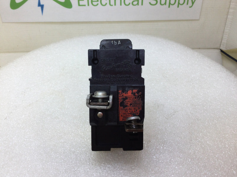 Pushmatic 11115 15 Amp 1 Pole 120/240V Circuit Breaker - Cosmetic Flaw