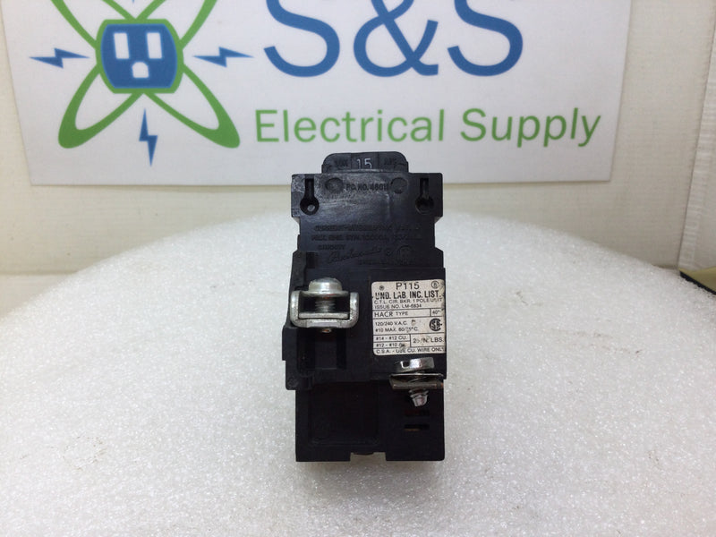 Pushmatic P115/31115 15 Amp 1 Pole 120/240V Circuit Breaker - Cosmetic Flaw