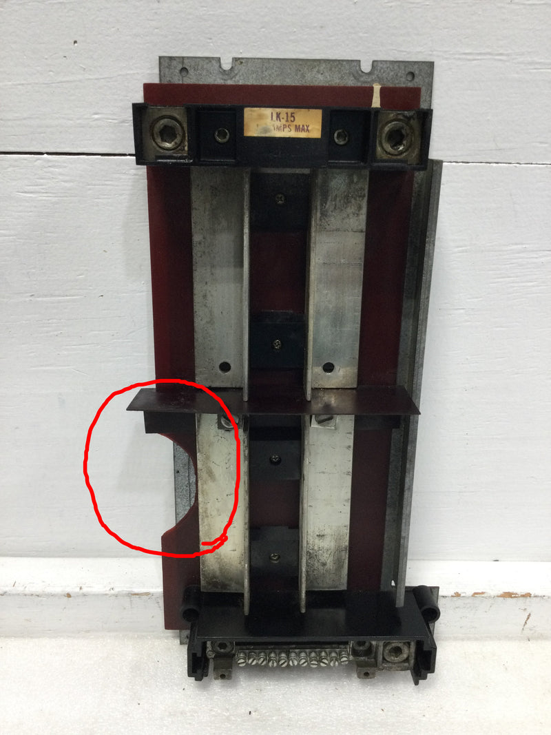 Zinsco LK-15 150 Amp 120/240 VAC Split Buss Load Center Guts Only 7.5" X 15.5"