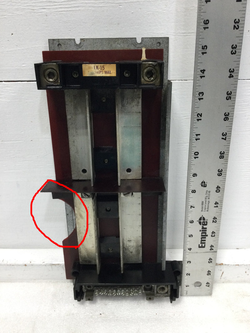 Zinsco LK-15 150 Amp 120/240 VAC Split Buss Load Center Guts Only 7.5" X 15.5"