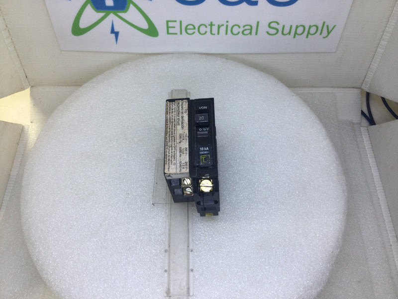 Square D QO1201021 20 Amp 1 Pole 120/240V Breaker w/ Shunt Trip
