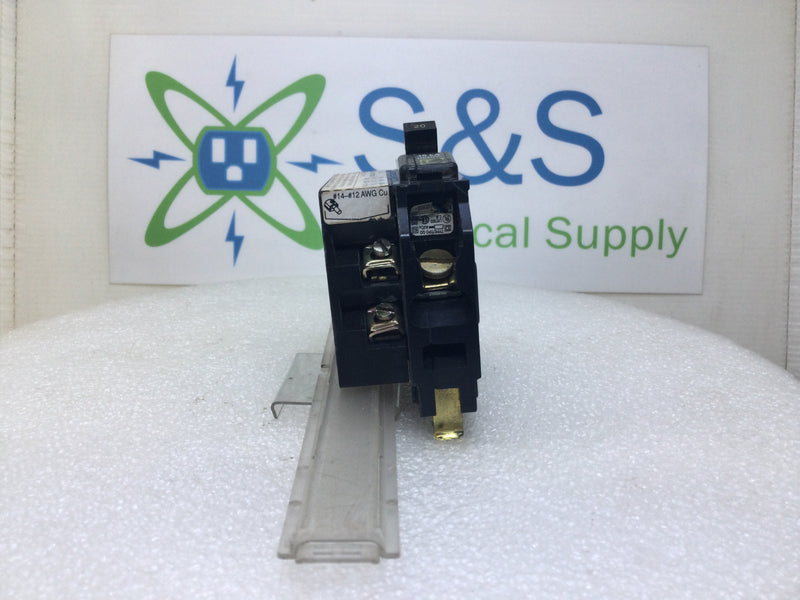 Square D QO1201021 20 Amp 1 Pole 120/240V Breaker w/ Shunt Trip