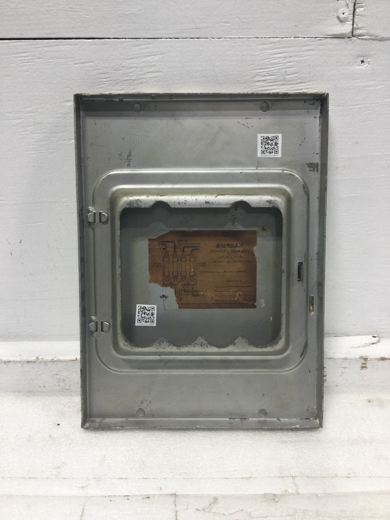 Murray 74-4 60 Amp 4 Space 125/250V Panel Door Only 11 3/4" x 8 3/4"