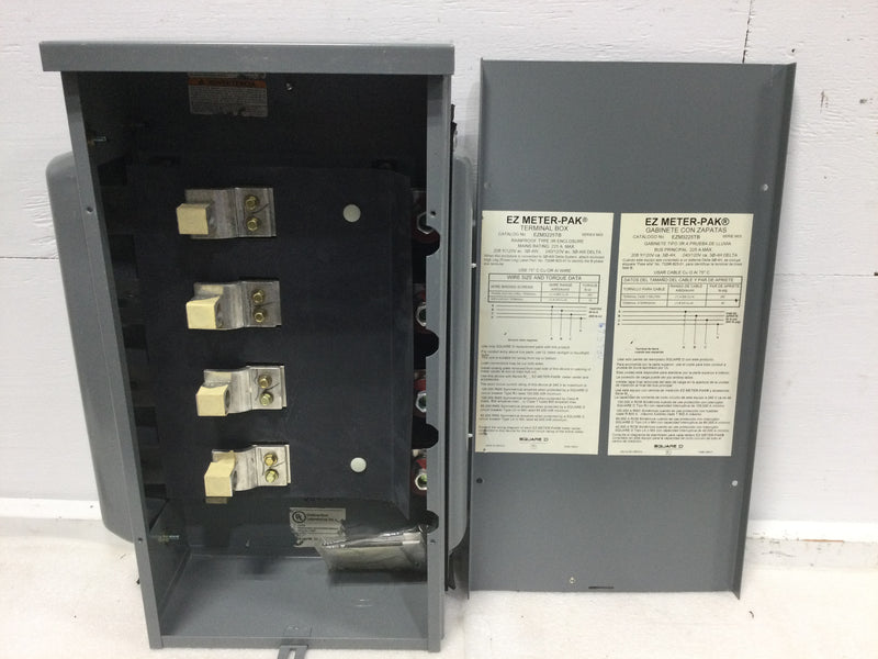 Square D EZ Meter-PAK Terminal Box EZM3225TB Series M03, 225 A, 208/120V Type 3R