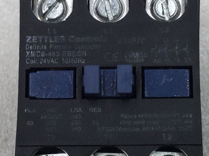 Zettler Controls XMC0-403-EBBDH 40 Amp 3 Pole 600V Contactor Coil