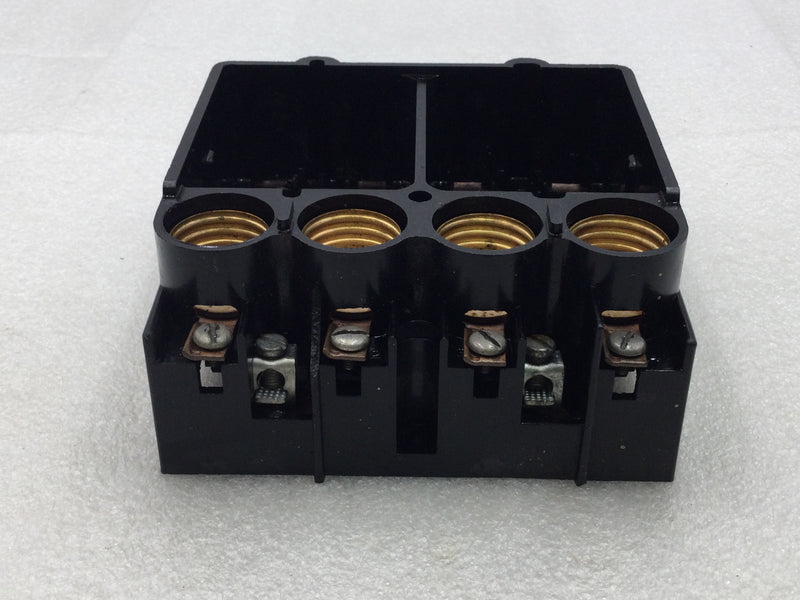 Homart 5110/5111 60 Amp 4 Pole Fuse Holder Block 6 1/8" x 5 1/2" - Cosmetic Flaw