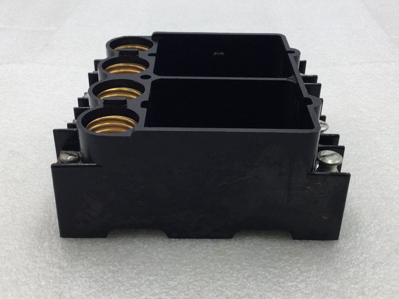 Homart 5110/5111 60 Amp 4 Pole Fuse Holder Block 6 1/8" x 5 1/2" - Cosmetic Flaw