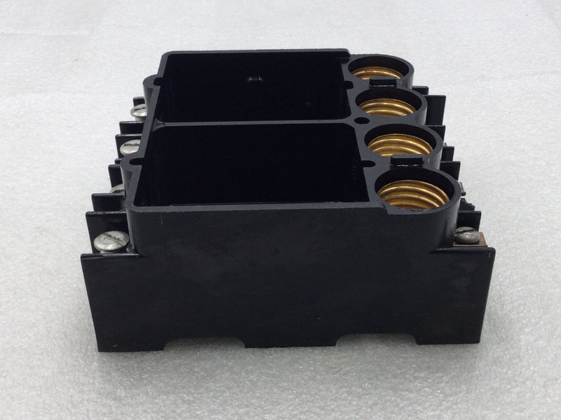 Homart 5110/5111 60 Amp 4 Pole Fuse Holder Block 6 1/8" x 5 1/2" - Cosmetic Flaw