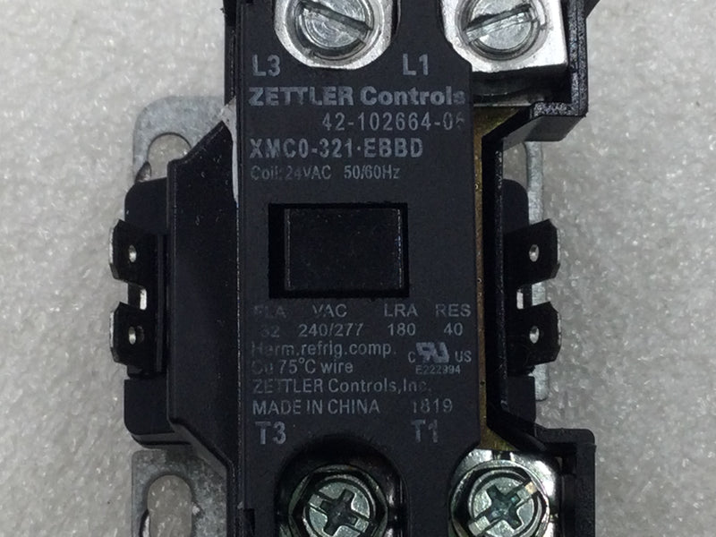 Zettler Controls XMCO-321-EBBD 32 Amp 2 Pole 240/277V Contactor Coil