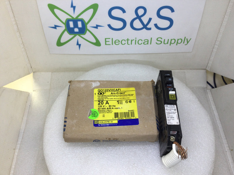 Square D QO120VHCAFI 20 Amp 1P 120V 22K Combination Arc Fault Circuit Breaker