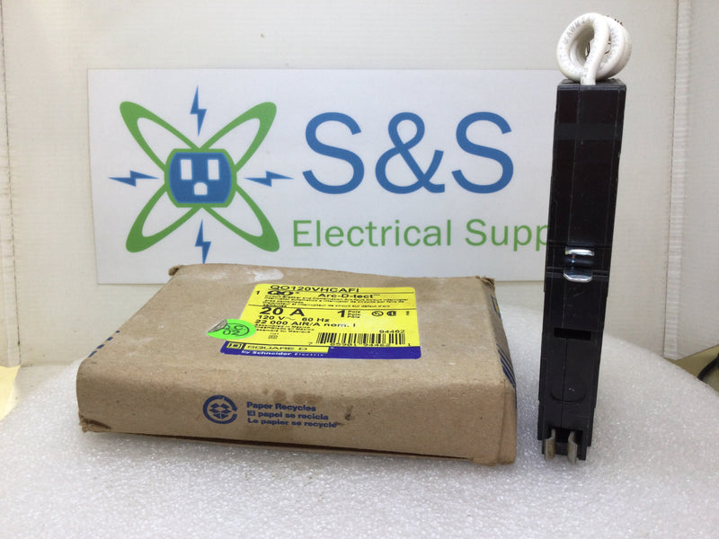 Square D QO120VHCAFI 20 Amp 1P 120V 22K Combination Arc Fault Circuit Breaker
