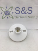 Cooper 1174A Ceiling Receptacle Lampholder with Keyless Switch, 660 W, 250 VAC, White - Lot of 38