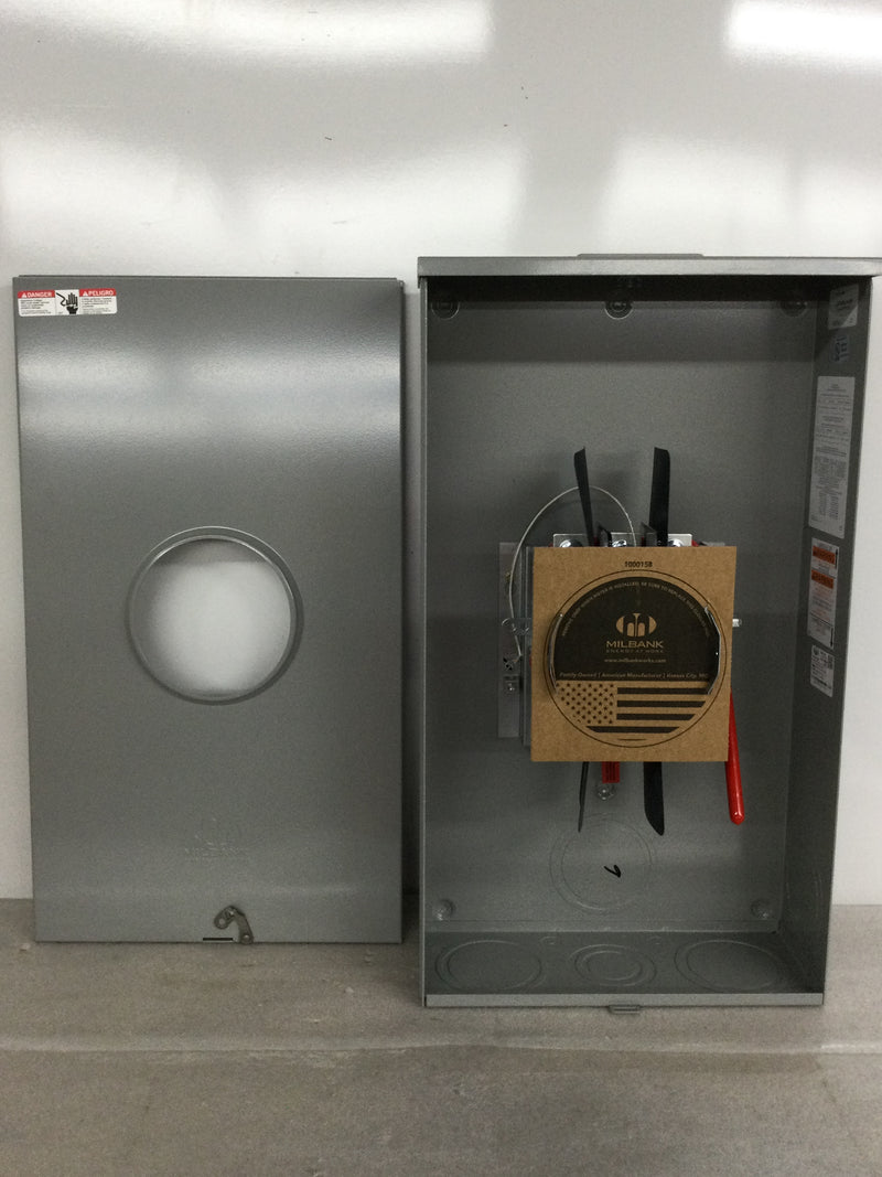 Milbank UAP5864-X-HSP 5 Terminal Ringless Large Closing Plate Lever Bypass Single Position 5 Terminal 320 Amp 600 VAC