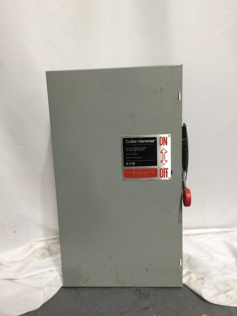 Cutler Hammer DH364UGK 200 Amp 600V 3 Pole Non Fusible Nema 1 Disconnect Switch