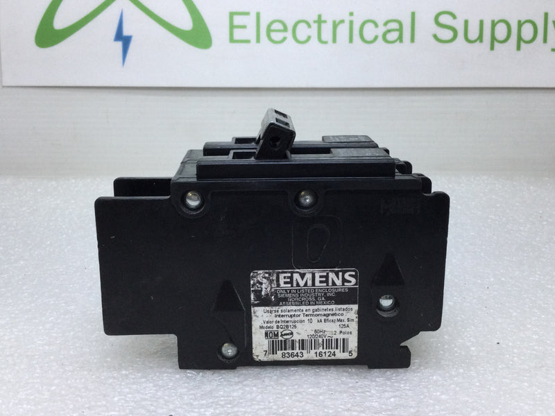 Siemens ITE BQ2B125 2 Pole 125 Amp 120/240v Circuit Breaker