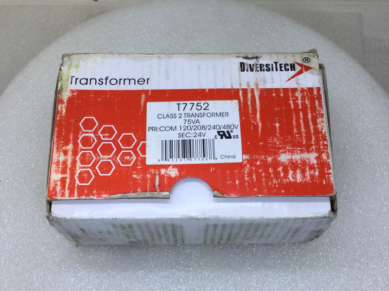DiversiTech T7752 75VA 24V Class 2 Transformer