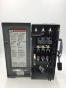 Square D D322N 60 Amp 3 Pole 120/240V Fusible Nema1 Safety Switch