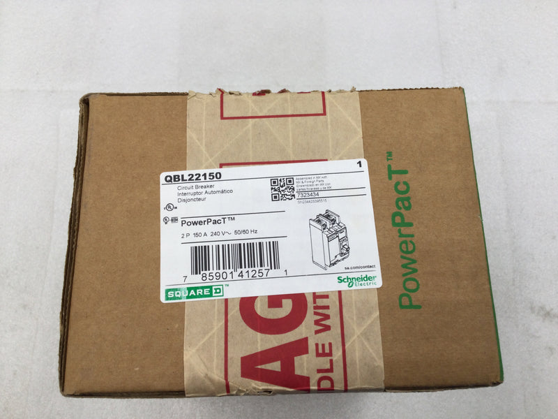 Square D PowerPact QBL22150 150 Amp 2 Pole 120/240V QB150 Circuit Breaker
