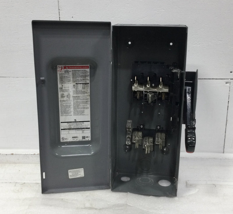 Square D H363 100 Amp 3 Pole 600V Fused Heavy Duty Safety Switch 21 7/8" x 11"