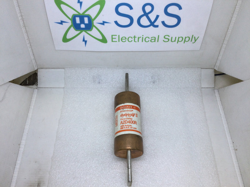 Gould-Shawmut A2D400R 400A 250VAC 200,000 Amps RMS Current Limiting Type Class RK1 Time Delay Fuse