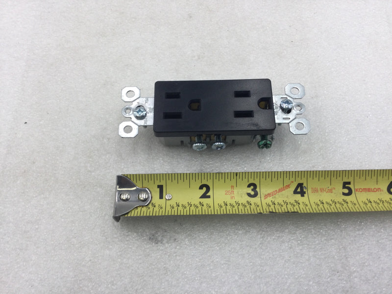Legrand/Pass & Seymour 885-BKCC12 15 Amp 125VAC Decora Duplex Receptacle in Black