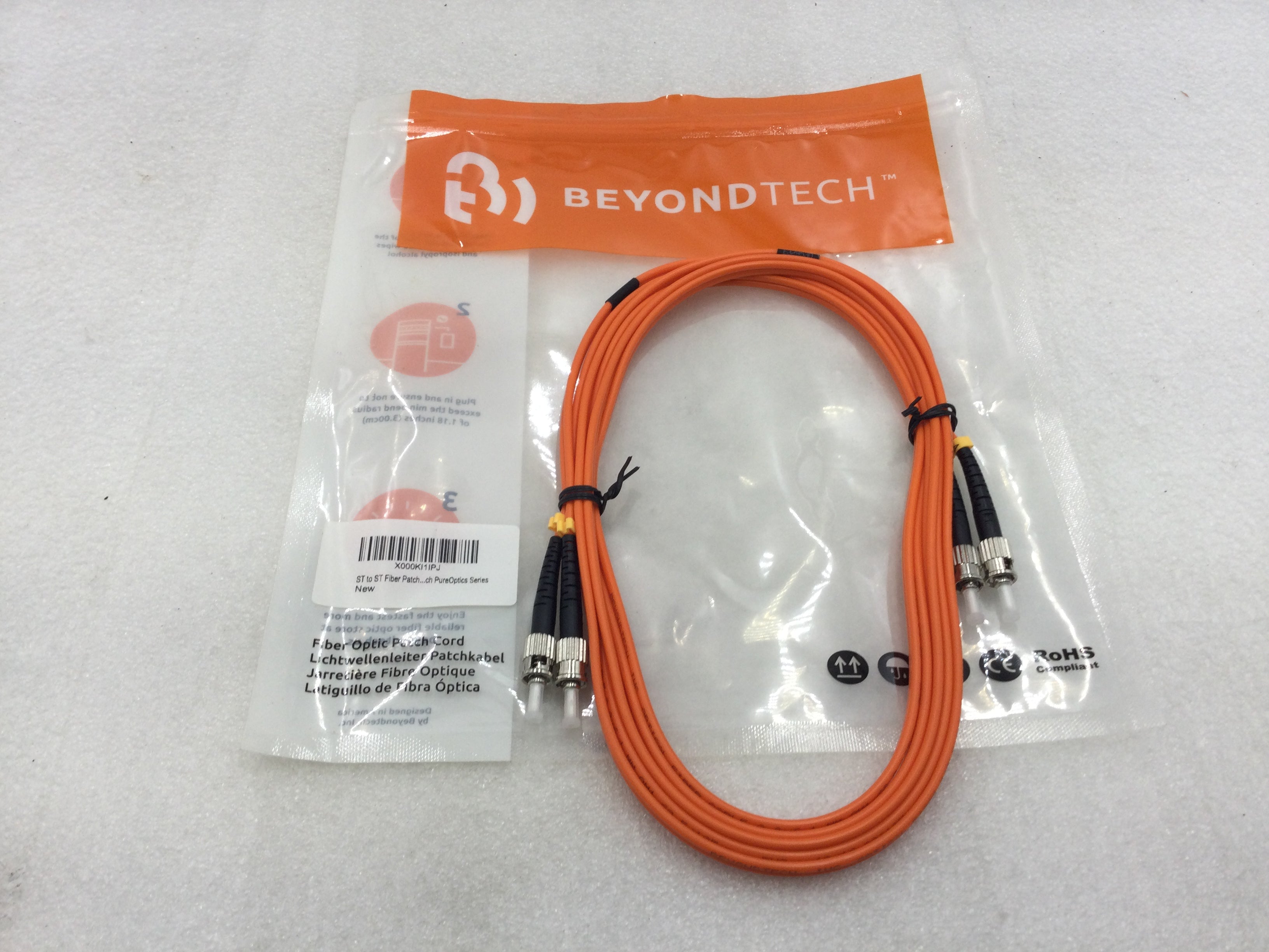 Beyond Tech X000KI1IPJ 3 Meter (9ft) 62.5 Multimode Fiber Optic Patch